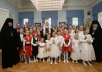 Посещение Святейшим Патриархом Кириллом выставки «Милосердие в истории» в Марфо-Мариинской обители