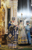 Slujirea Patriarhului în ajunul sărbătorii Intrarea în biserică a Preasfintei Născătoare de Dumnezeu la catedrala „Hristos Mântuitorul”