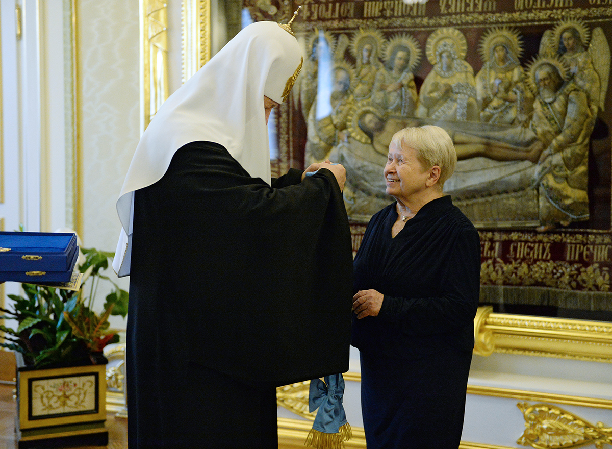 Встреча Святейшего Патриарха Кирилла с композитором А.Н. Пахмутовой