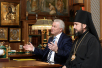Întâlnirea Preafericitului Patriarh Chiril cu șeful Republicii Bureatia V.V. Nagovitsyn și arhiepiscopul de Ulan-Udă și Bureatia Savatii