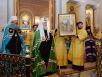 Slujirea Patriarhului la mănăstirea în cinstea sfântului Ioan, Înaintemergătorul și Botezătorul Domnului, or. Moscova. Hirotonia arhimandritului Leonid (Tolmaciov) în treapta de episcop de Urjum și Omutninsk
