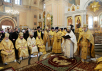 Slujirea Patriarhului la mănăstirea în cinstea sfântului Ioan, Înaintemergătorul și Botezătorul Domnului, or. Moscova. Hirotonia arhimandritului Leonid (Tolmaciov) în treapta de episcop de Urjum și Omutninsk