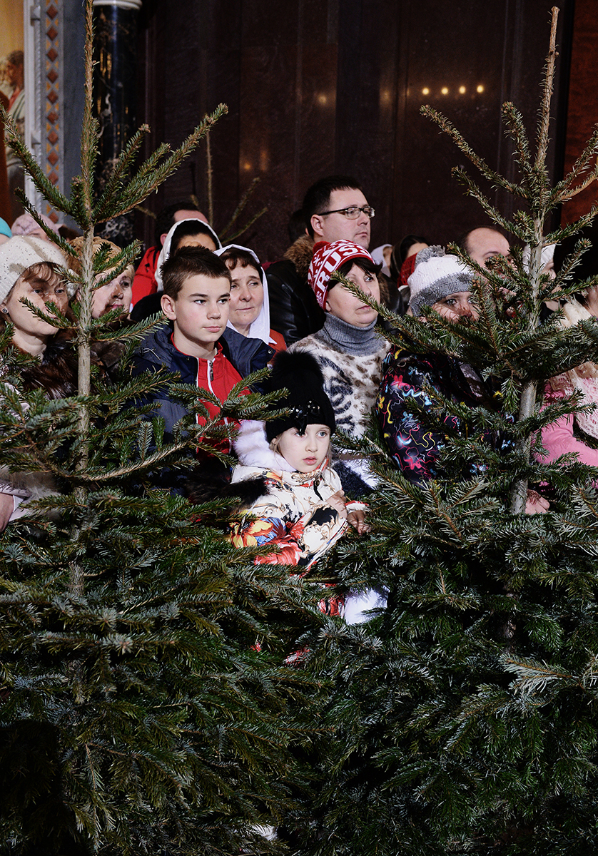 Великая вечерня в праздник Рождества Христова в Храме Христа Спасителя в Москве