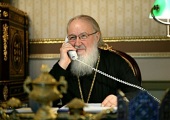 Preafericitul Patriarh Chiril a felicitat echipajul Stației cosmice internaționale cu sărbătoarea Nașterea Domnului