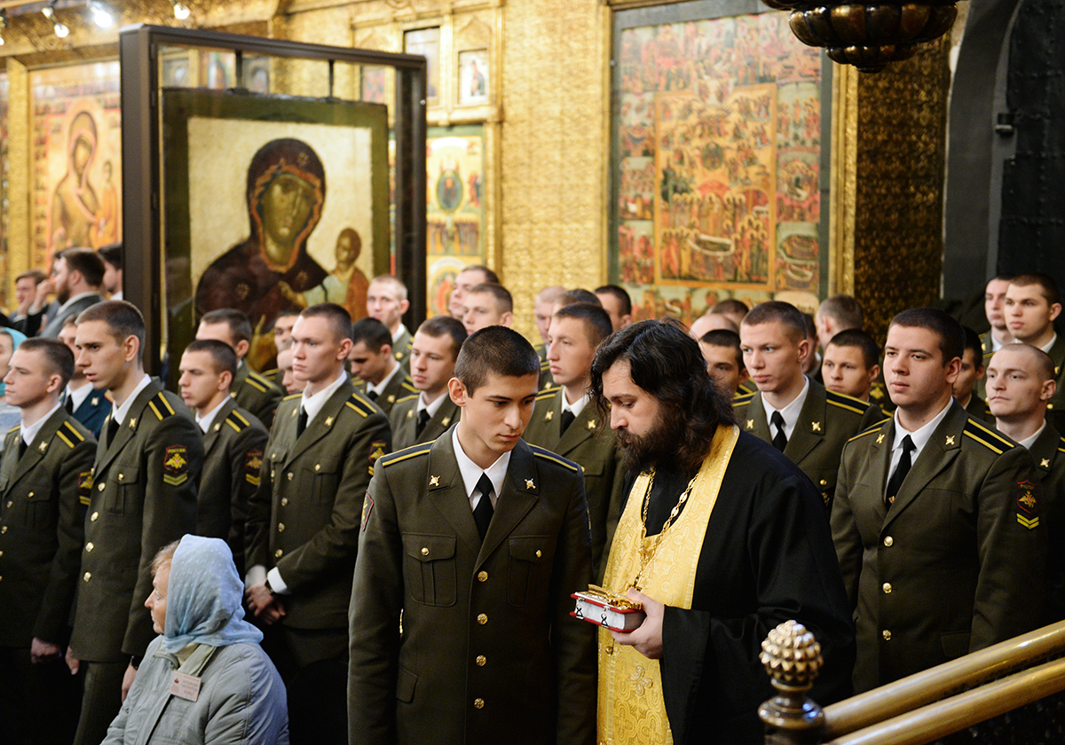 Патриаршее служение в праздник Собора Пресвятой Богородицы в Успенском соборе Московского Кремля