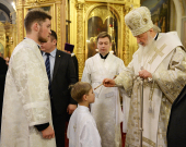 В канун праздника Крещения Господня Святейший Патриарх Кирилл совершил всенощное бдение в Богоявленском кафедральном соборе г. Москвы