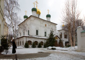 Патріарше служіння на свято Стрітення Господнього в Стрітенському монастирі міста Москви