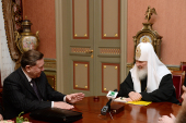 Святейший Патриарх Кирилл встретился с губернатором Курской области и архиереями Курской митрополии