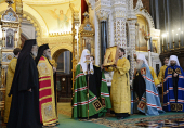 În Duminica iertării Întâistătătorii Bisericilor Ortodoxe Antiohiană și Rusă au oficiat Liturghia la catedrala „Hristos Mântuitorul” din Moscova