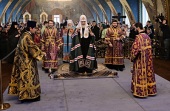 Slujirea Patriarhului în ajunul Duminicii Triumfului Ortodoxiei la mănăstirea stavropighială „Nașterea Preasfintei Născătoare de Dumnezeu”