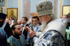 Slujirea Patriarhului în ajunul sărbătorii Bunei Vestiri a Preasfintei Născătoare de Dumnezeu la mănăstirea stavropighială Zaikonospasski