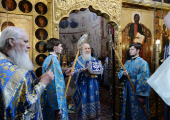 De sărbătoarea Bunei Vestiri a Preasfintei Născătoare de Dumnezeu Întâistătătorul Bisericii Ortodoxe Ruse a oficiat Liturghia la catedrala „Buna Vestire” din Kremlin, or. Moscova
