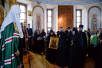 Патриаршее служение в канун Великого Четверга в Борисоглебском Аносином монастыре