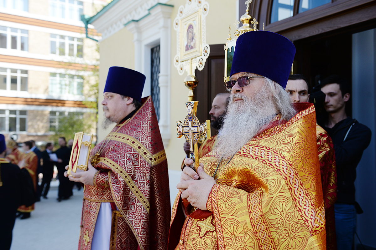 Slujirea Patriarhului la biserica „Schimbarea la Față a Domnului” pe piața Preobrajenskaia, or. Moscova