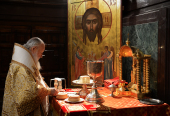 В Неділю 5-ту після Великодня Предстоятель Руської Церкви звершив Літургію в Храмі Христа Спасителя в Москві