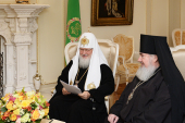 Святейший Патриарх Кирилл встретился с главой Республики Северная Осетия-Алания Т.Д. Мамсуровым и архиепископом Владикавказским и Аланским Зосимой