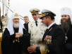 Vizita Patriarhului la Mitropolia de Arhanghelsk. Vizitarea corăbiei cu pânze pentru elevii cursanți „Mir”