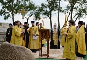 Святейший Патриарх Кирилл совершил закладку Успенского собора в Костромском кремле