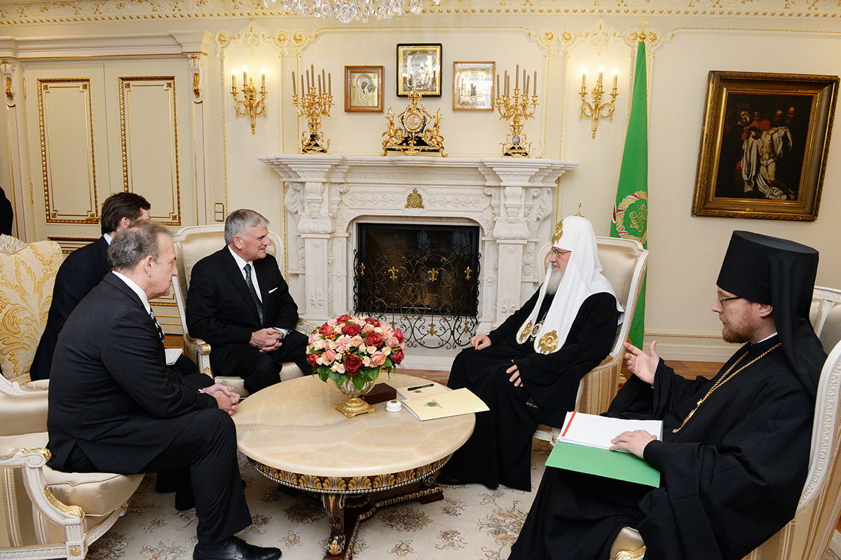 Зустріч Святішого Патріарха Кирила з президентом Євангелічної асоціації Біллі Гремом