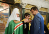 Slujirea Patriarhului la metocului „Sfinții mucenici Mihail și Teodor de Cernigov” din Moscova
