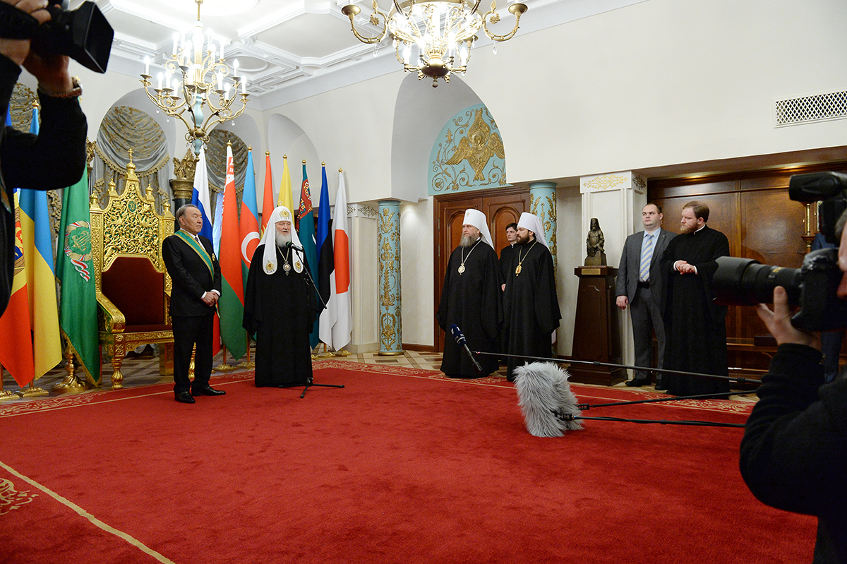 Întâlnirea Preafericitului Patriarh Chiril cu Președitele Republicii Kazahstan, N.A. Nazarbaev