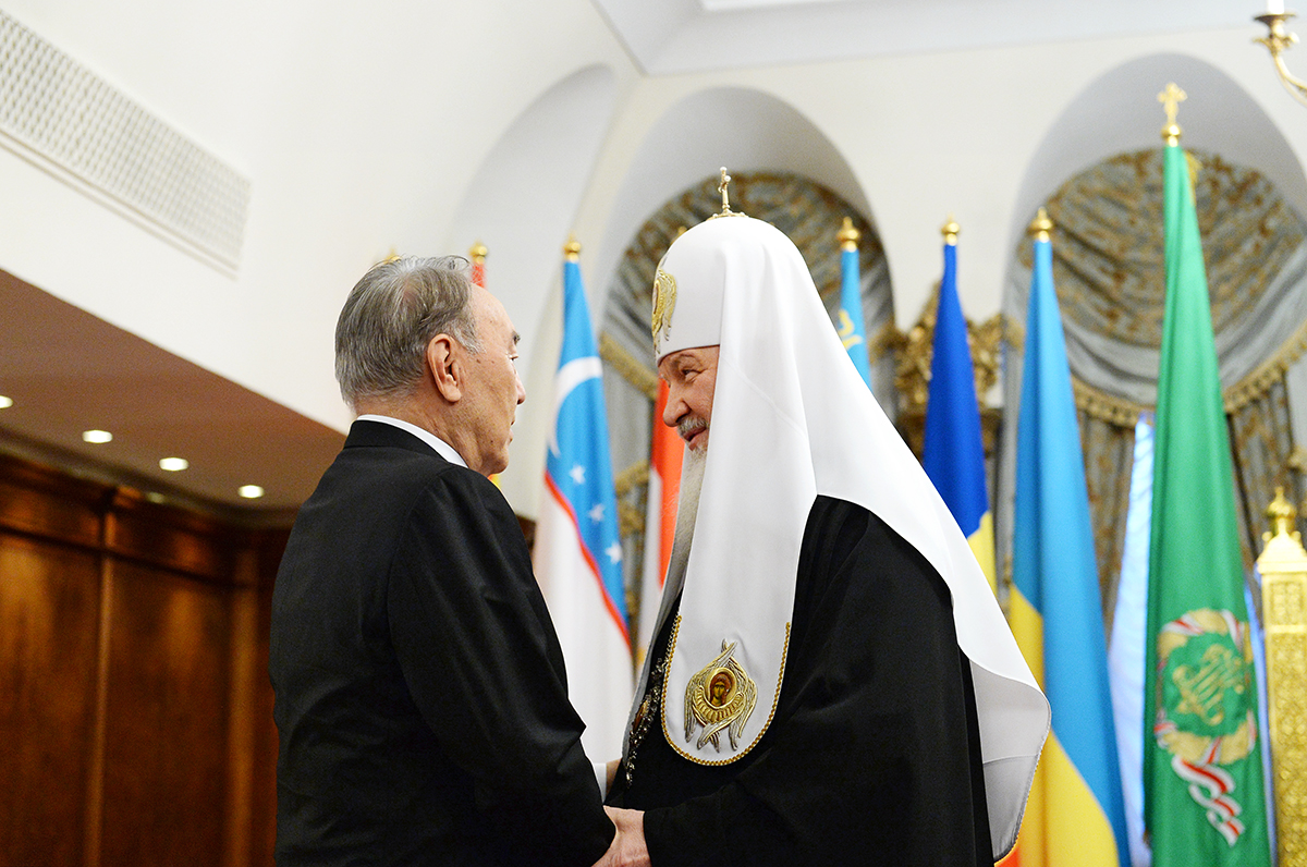 Зустріч Святішого Патріарха Кирила з Президентом Республіки Казахстан Н.А. Назарбаєвим
