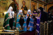 De ziua pomenirii sfântului mucenic Ilarion (Troițki) Întâistătătorul Bisericii Ortodoxe Ruse a oficiat Liturghia la mănăstirea stavropighială „Întâmpinarea Domnului”