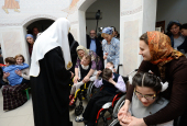 De sărbătoarea Nașterii Domnului Sactitatea Sa Patriarhul Chiril a vizitat orfelinatul „Sfânta Sofia” din Moscova