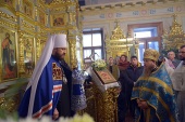 Mitropolitul de Volokolamsk Ilarion a oficiat Liturghia la metocul din Moscova al Bisericii Ortodoxe a pământurilor Cehiei și a Slovaciei