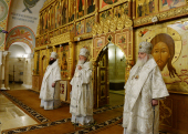 În Ajunul Botezului Domnului Sanctitatea Sa Patriarhul Chiril a oficiat Liturghia și rânduiala sfințirii celei mari a apei la catedrala „Hristos Mântuitorul”, or. Moscova