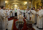 De sărbătoarea Botezul Domnului Întâistătătorul Bisericii Ruse a oficiat Liturghia și rânduiala sfințirii celei mari a apei la catedrala „Arătarea Domnului”, or. Moscova