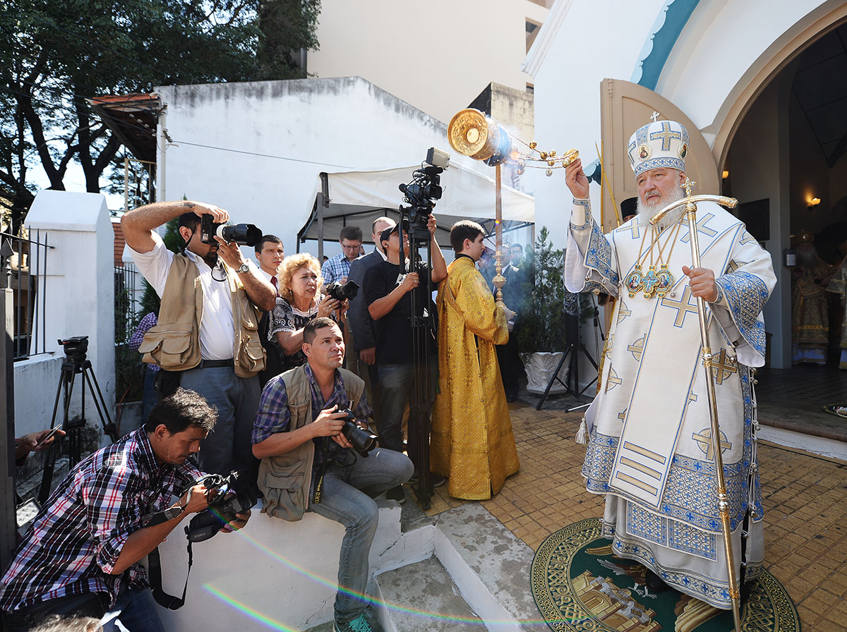 Vizita Sanctității Sale Patriarhul Chiril în America Latină. Liturghia la biserica „Acoperământul Maicii Domnului” în Asunción