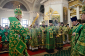В день памяти святого благоверного князя Даниила Московского Предстоятель Русской Церкви совершил Литургию в Даниловом ставропигиальном монастыре