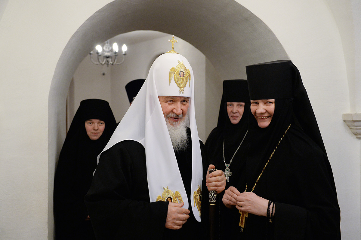 Патриаршее служение в канун субботы 1-й седмицы Великого поста в Зачатьевском ставропигиальном монастыре