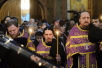 Slujirea Patriarhului în ajunul Duminicii Triumfului Ortodoxiei la mănăstirea stavropighială „Întâmpinarea Domnului”