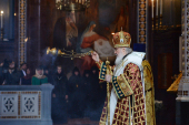 De sărbătoarea Triumfului Ortodoxiei Sanctitatea Sa Patriarhul Chiril a oficiat Liturghia la catedrala „Hristos Mântuitorul”
