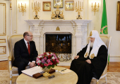 Sanctitatea Sa Patriarhul Chiril s-a întâlnit cu președintele cârmuirii companiei „Autostrăzile Rusiei” S.V. Kelbah
