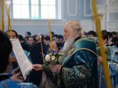 Vizita Patriarhului la Mitropolia de Sanct-Petersburg.utrenia cu citirea Acatistului Preasfintei Născătoare de Dumnezeu în paraclisul blocului principal al Academiei de teologie din Sanct-Petersburg