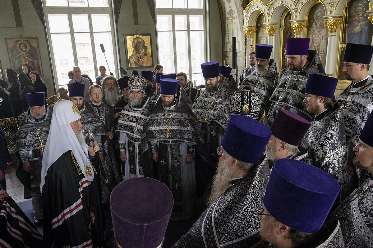Патриаршее служение в Великий Понедельник в Богородице-Рождественском ставропигиальном монастыре