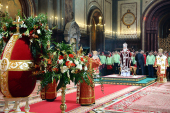De sărbătoarea Învierii Luminoase a lui Hristos Sanctitatea Sa Patriarhul Chiril a oficiat vecernia mare din Duminica Paştelui la catedrala „Hristos Mântuitorul”, or. Moscova
