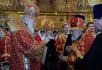 Slujirea Patriarhului în ziua de luni din Săptămâna Luminată la catedrala „Adormirea Maicii Domnului” din Kremlin, or. Moscova
