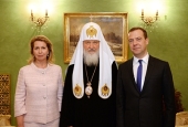 Голова Уряду РФ Д.А. Медведєв привітав Святішого Патріарха Кирила з днем тезоіменитства