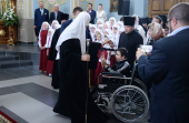Святейший Патриарх Кирилл совершил молебен в Михаило-Архангельском храме Троицкого монастыря г. Бирска