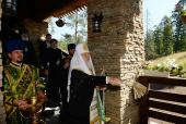 Святейший Патриарх Кирилл освятил на Валааме часовню в честь Всех Валаамских святых