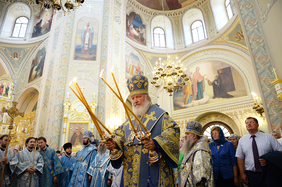 Патриарший визит в Татарстанскую митрополию. Всенощное бдение в Свияжском монастыре
