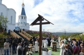 Sanctitatea Sa Patriarhul Chiril a săvârșit rânduiala sfințirii pietrei de temelie în fundația catedralei episcopale maritime „Schimbarea la Față a Mântuitorului” din Murmansk