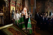 De sărbătoarea Schimbării la Faţă a Domnului Sanctitatea Sa Patriarhul Chiril a săvârşit Liturghia în catedrala „Sfântul ierarh Nicolae”, or. Murmansk