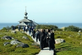 Sanctitatea Sa Patriarhul Chiril a vizitat schitul în cinstea sfântului apostol Andrei al mănăstirii din Solovki