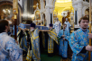 Slujirea Patriarhului în ajunul sărbătorii Adormirea Preasfintei Născătoare de Dumnezeu la catedrala „Hristos Mântuitorul”, or. Moscova