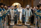 Președintele Departamentului Sinodal pentru mănăstiri și monahism a condus slujba praznicală cu prilejul sărbătorii hramului la mănăstirea stavropighială „Întâmpinarea Domnului”